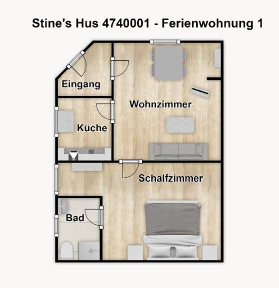בורקום Stine'S Hus Ferienwohnung 1 מראה חיצוני תמונה